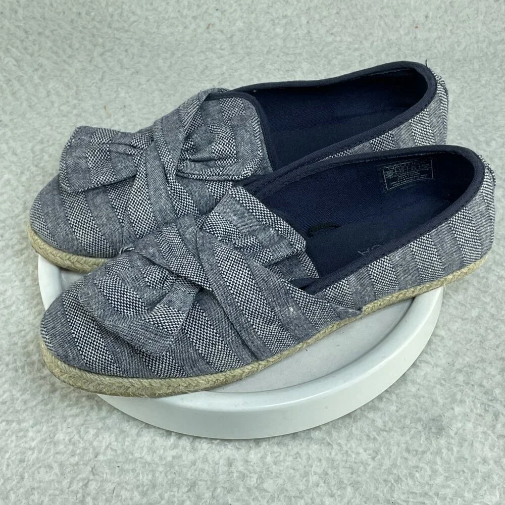 Nautica Shoes Womens 6.5 Blue Canvas Plated Fiber Sole Espadrilles Flats SlipOn
